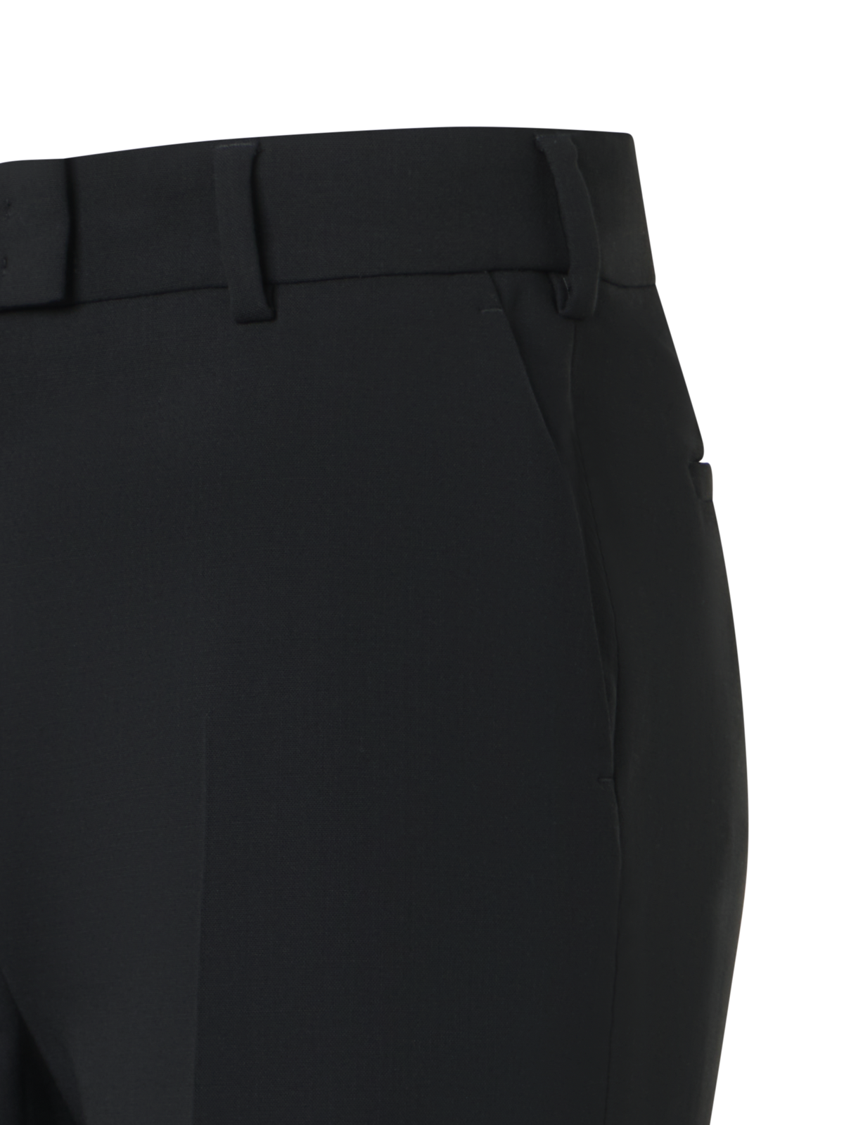 Designer Flavi Slim Capri Pants in Wool Double-Face - black