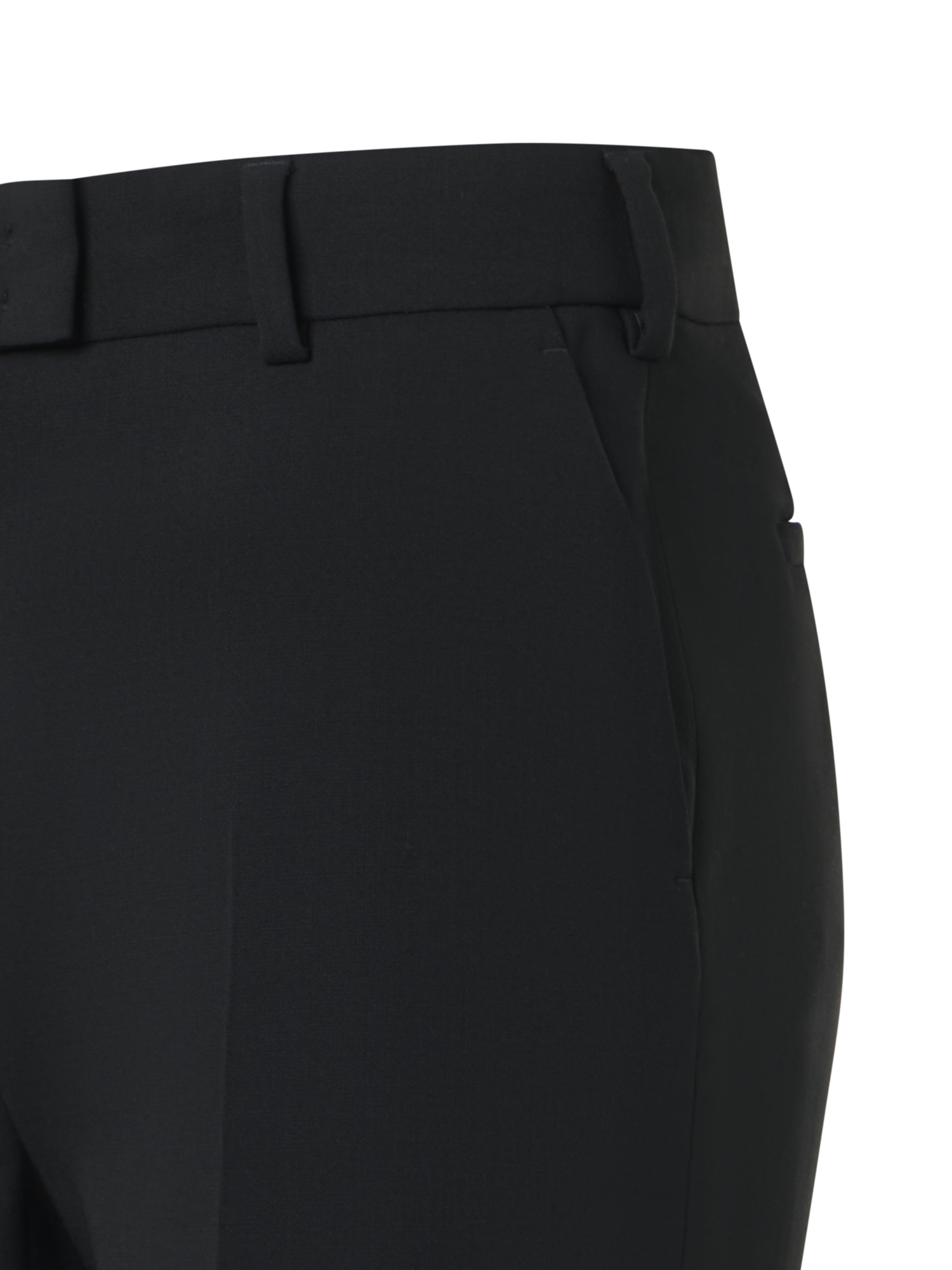 Designer Flavi Slim Capri Pants in Wool Double-Face - black