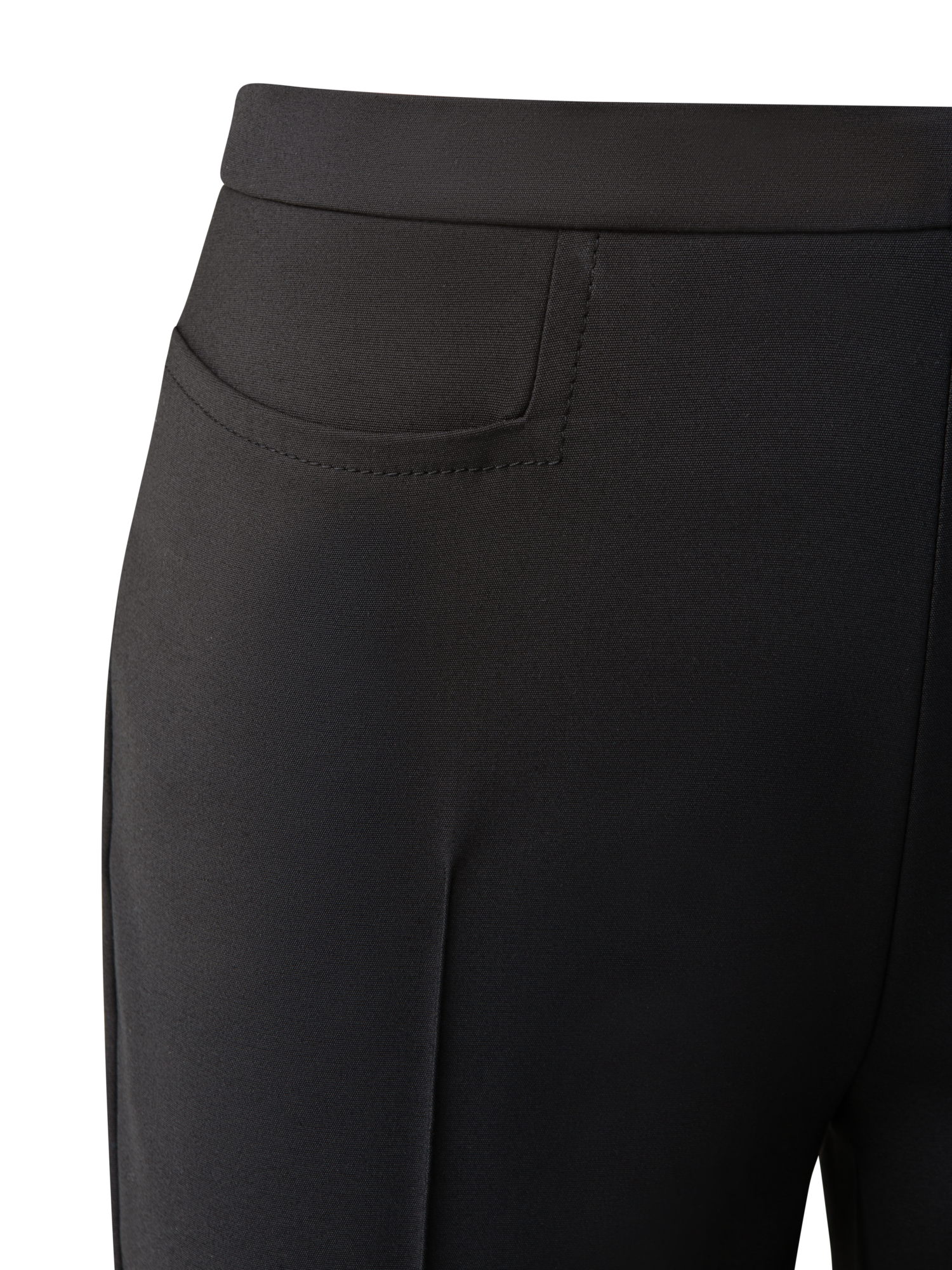 Designer Slim Ankle-Length Cotton Techno Stretch Pants - black - beige