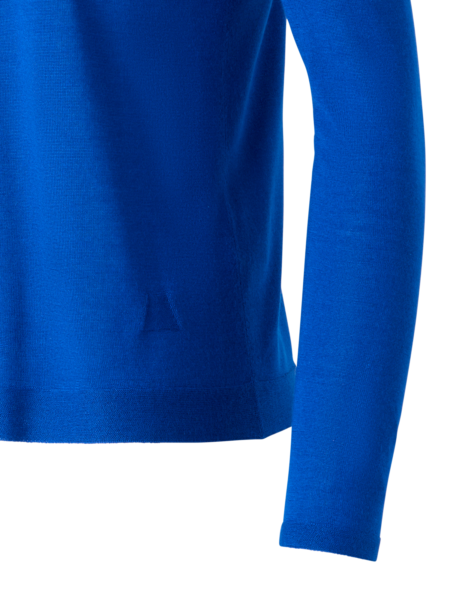 Designer Seamless Crew Neck Sweater in Cashmere Silk - blue