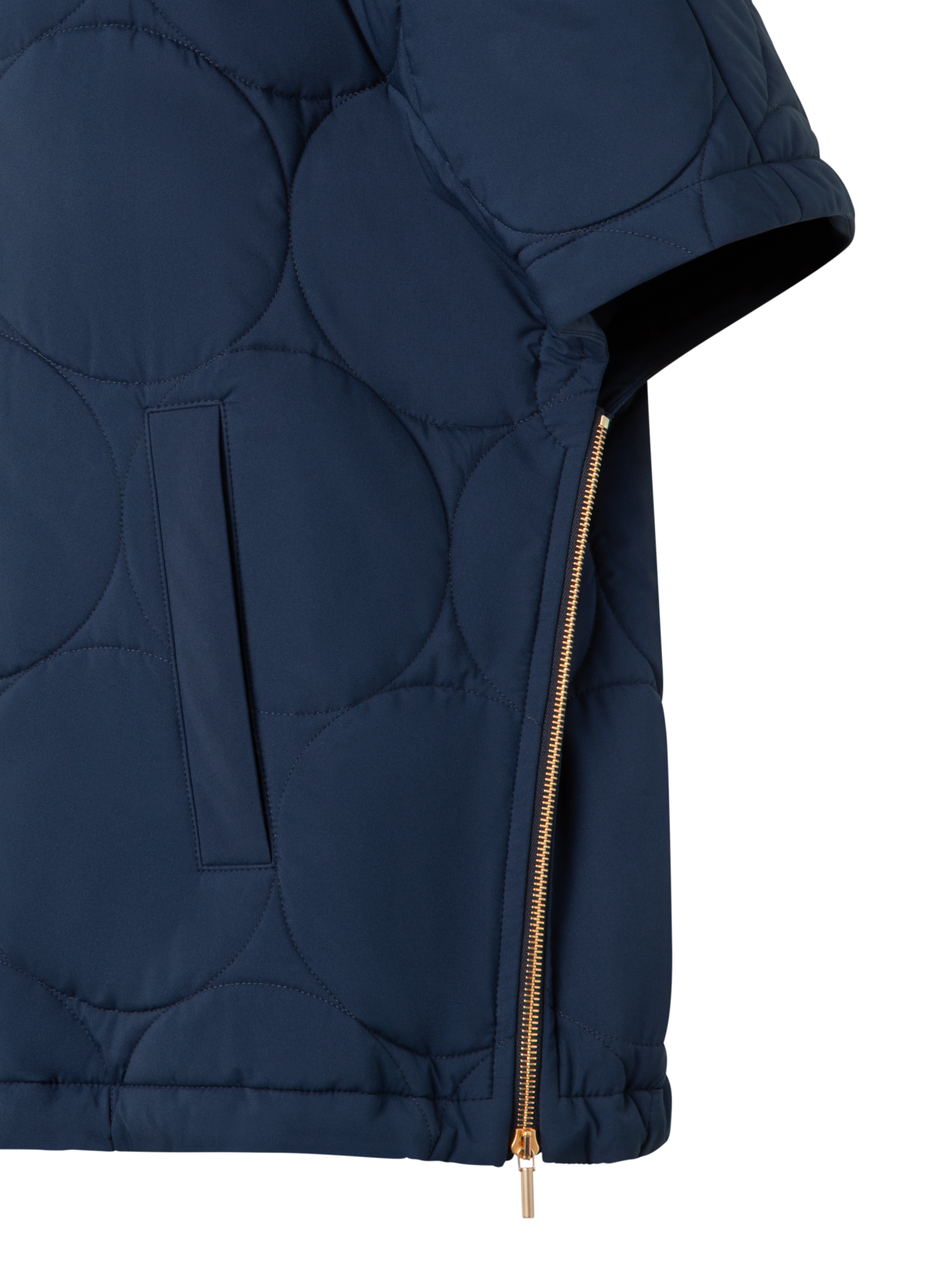 Designer A-Line Puffer Jacket in Dot Quilt - navy - blue