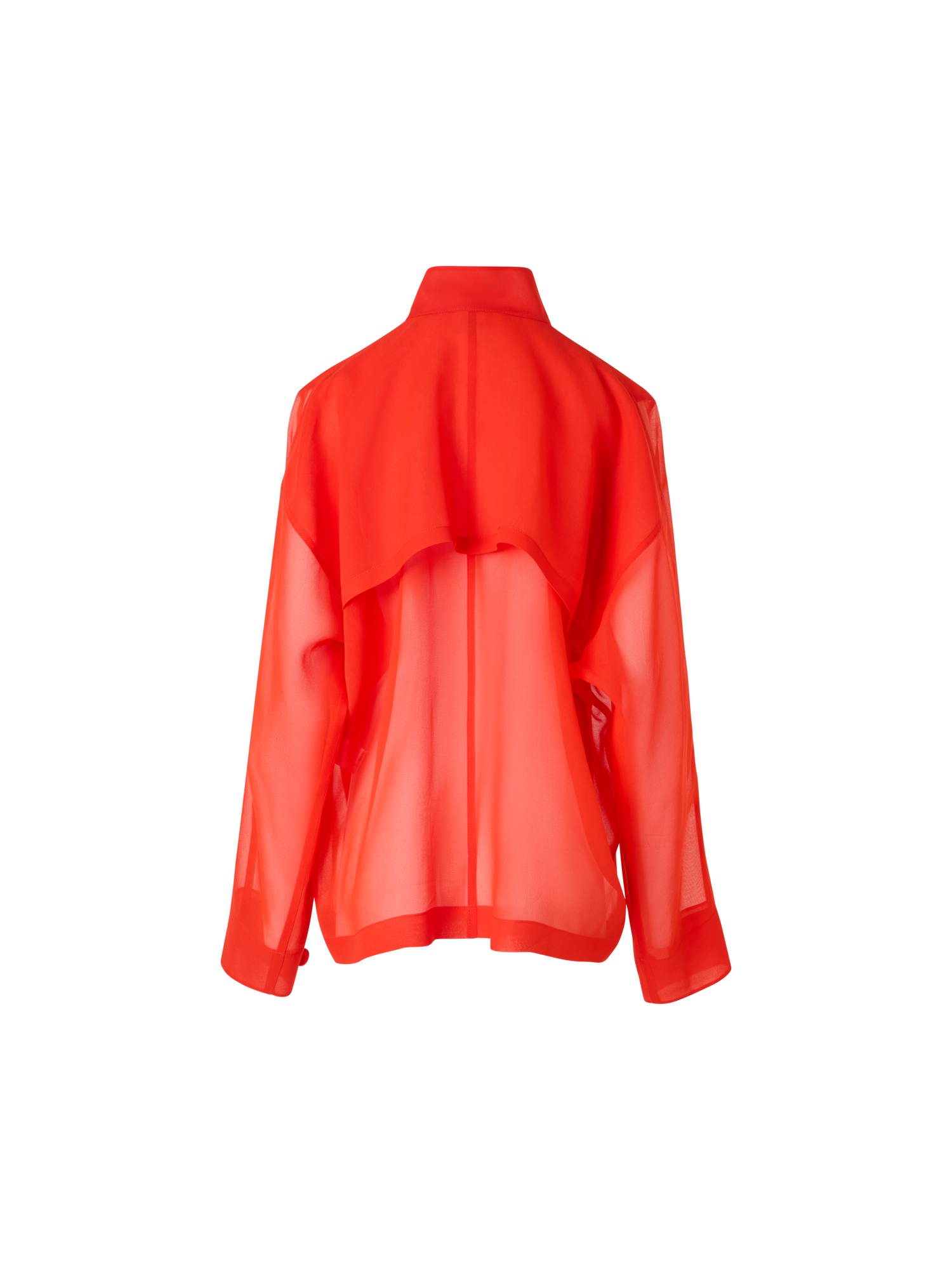 Designer Huma Oversize Parka Jacket in Silk Organza - red