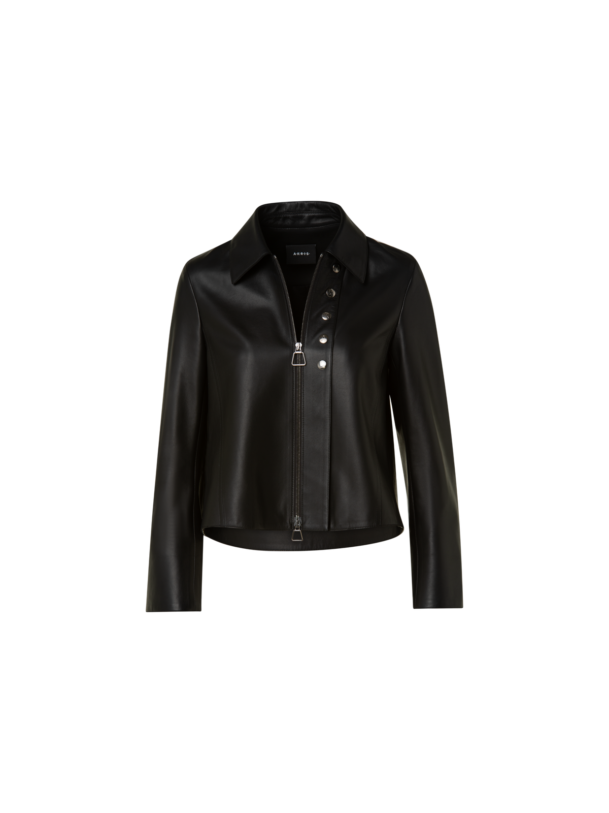 Designer Lamb Leather Collared Jacket