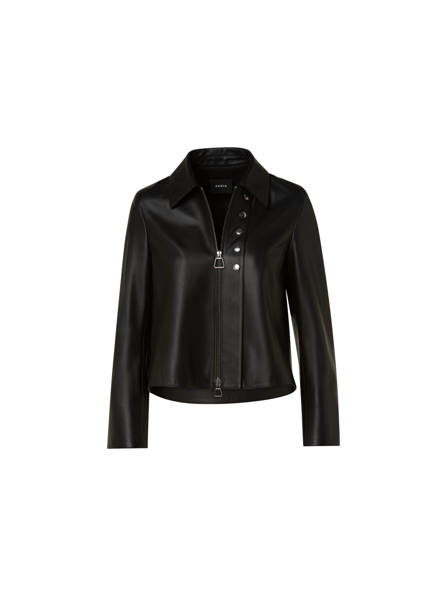 Designer Lamb Leather Collared Jacket
