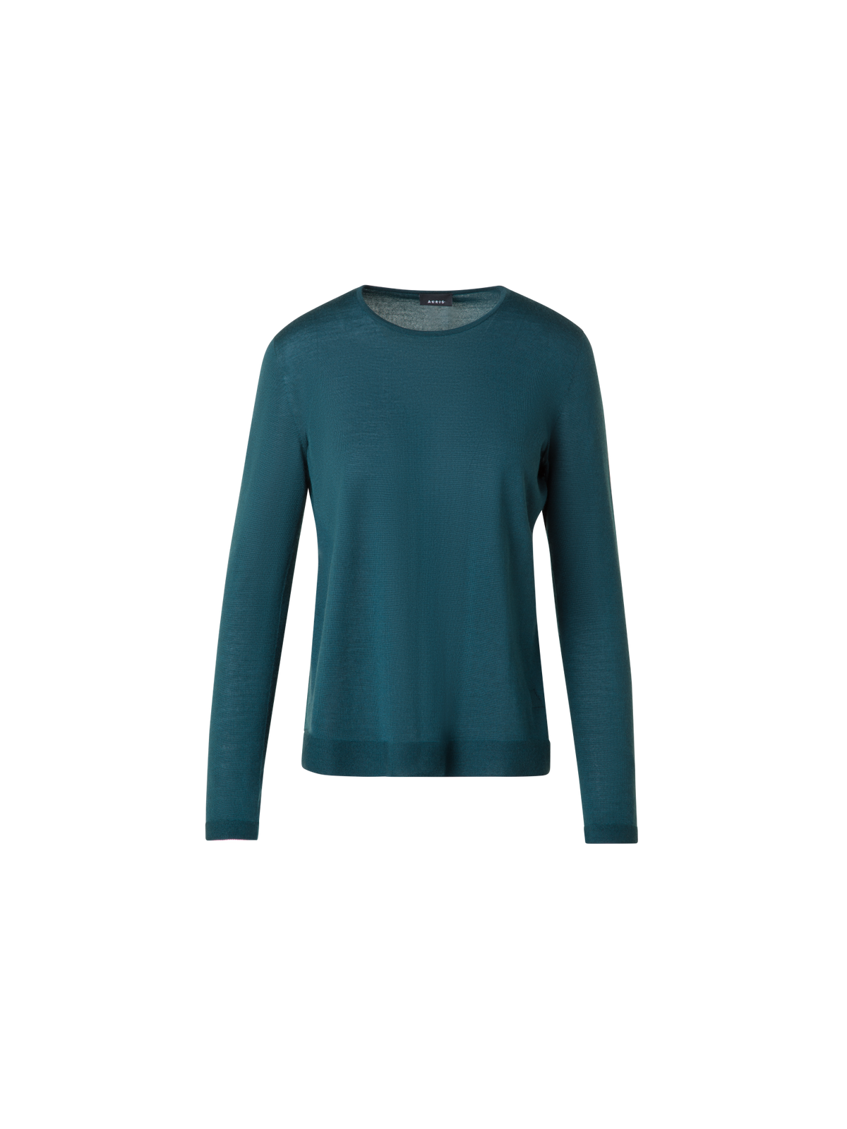 Designer Seamless Crew Neck Sweater in Cashmere Silk - green