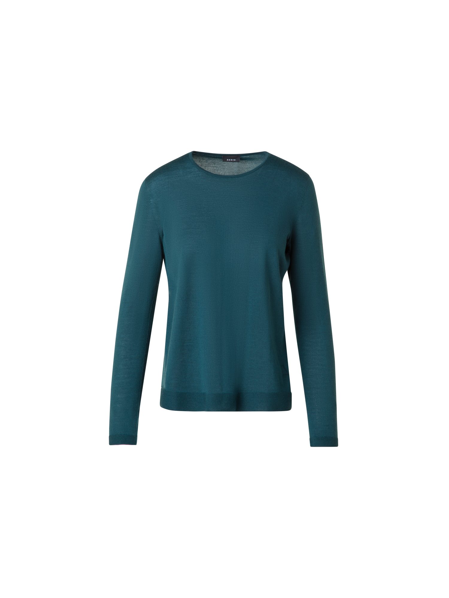 Designer Seamless Crew Neck Sweater in Cashmere Silk - green