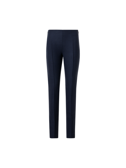 Designer Slim Wool Stretch Flannel Pants - black