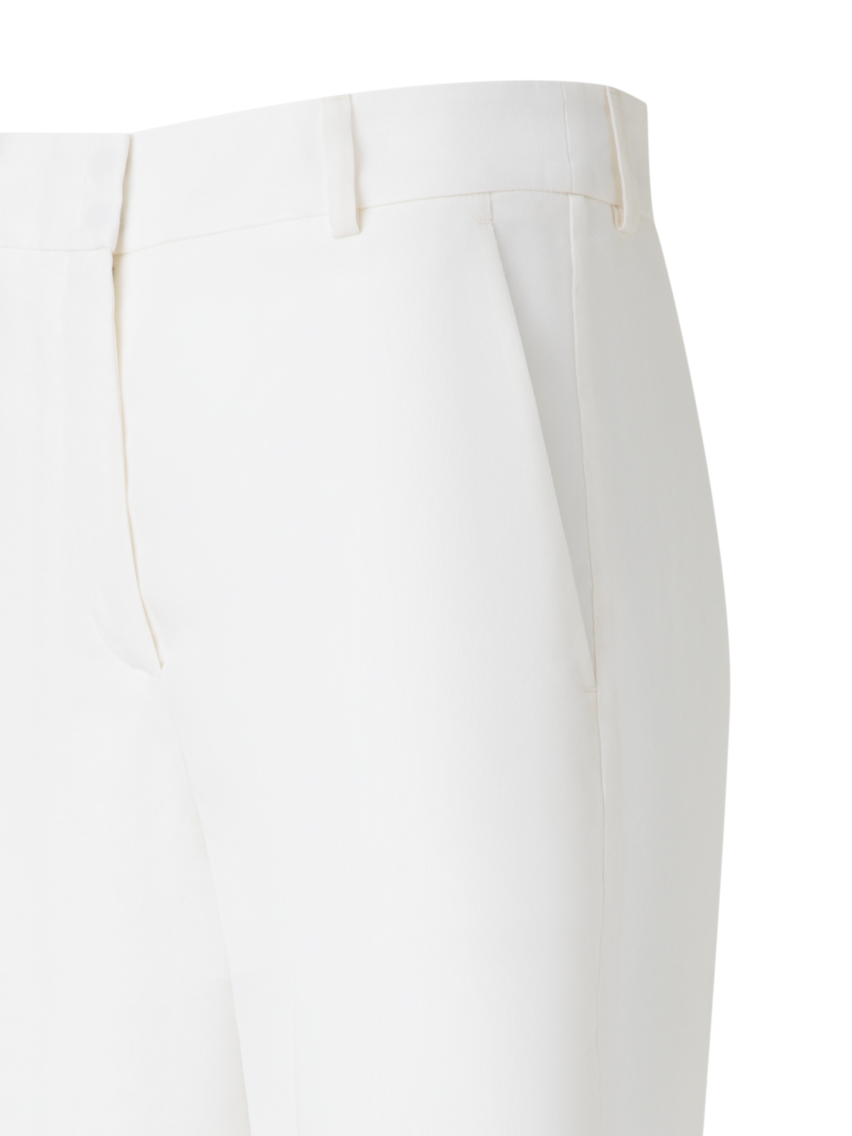 Designer Wide Straight Silk Pants - neutral - ecru - white