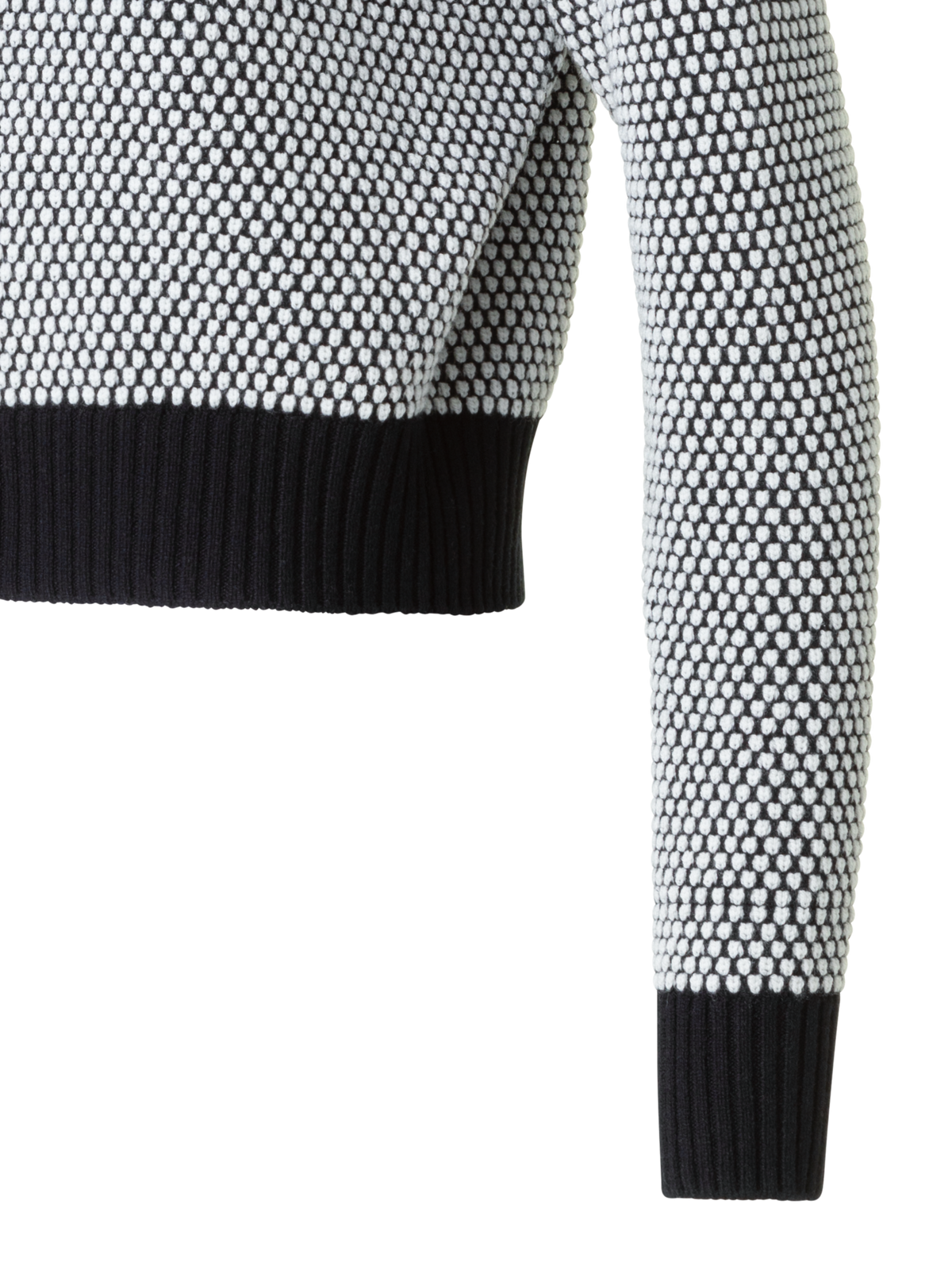 Designer Wool Cashmere 3D Dot Jacquard Knit Sweater - black - neutral - grey - multicolor