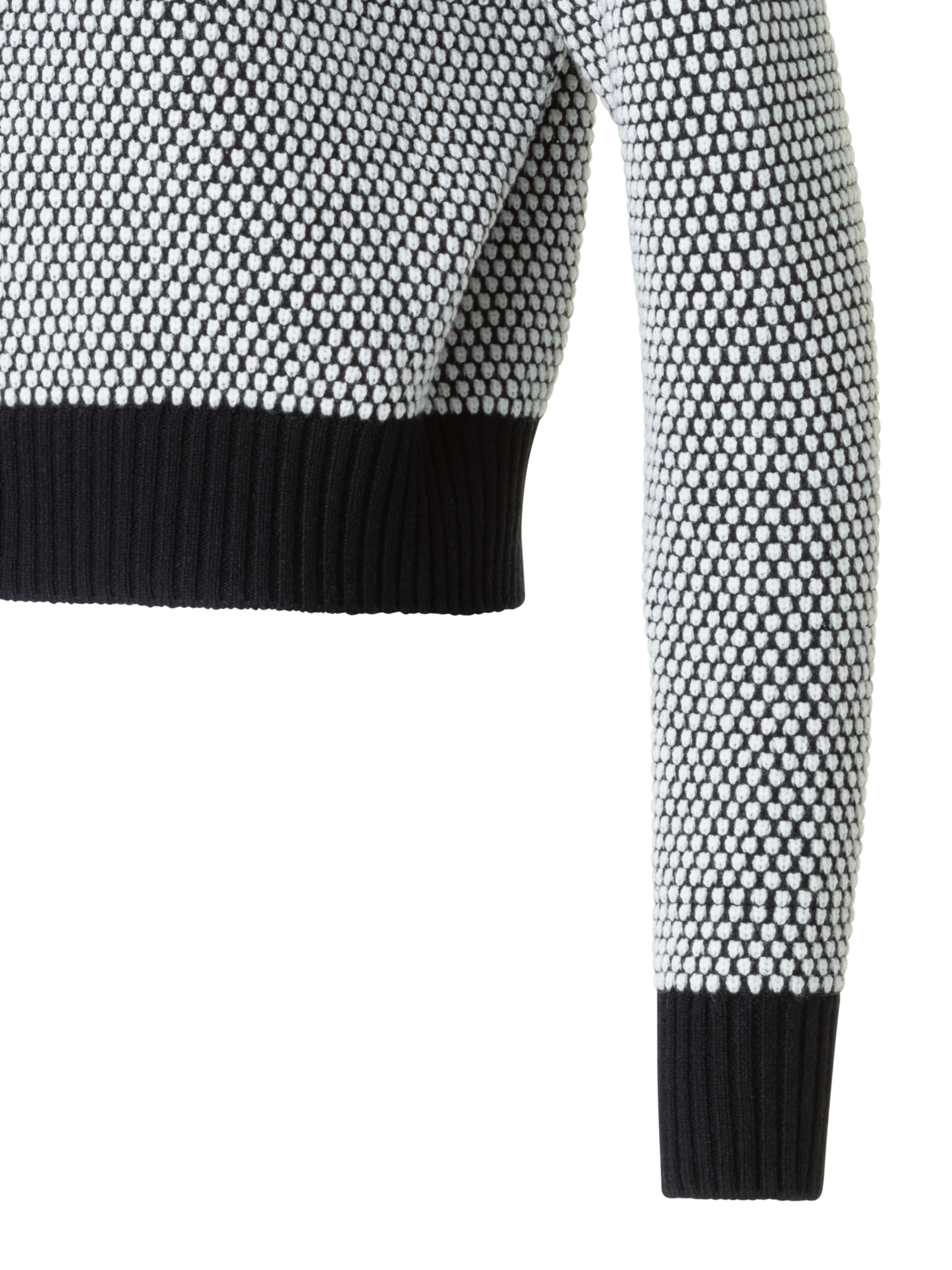 Designer Wool Cashmere 3D Dot Jacquard Knit Sweater - black - neutral - grey - multicolor