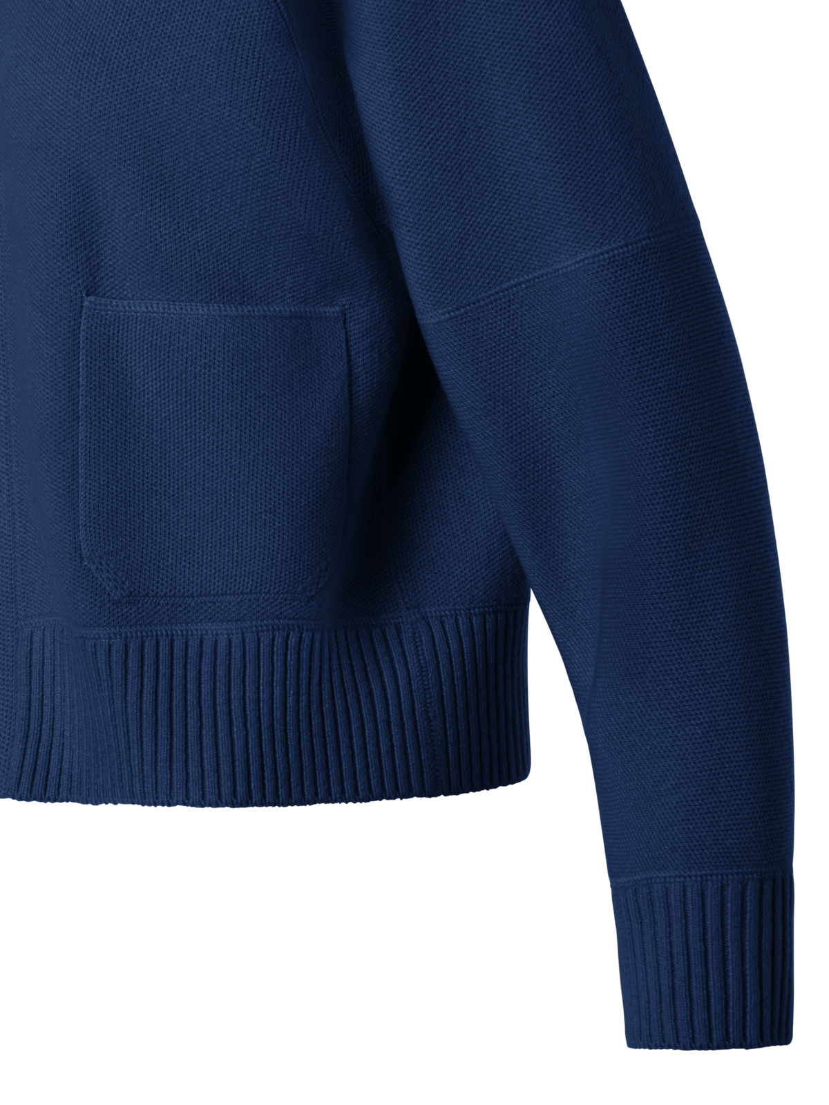Designer Cashmere Piqué Zip Cardigan - navy