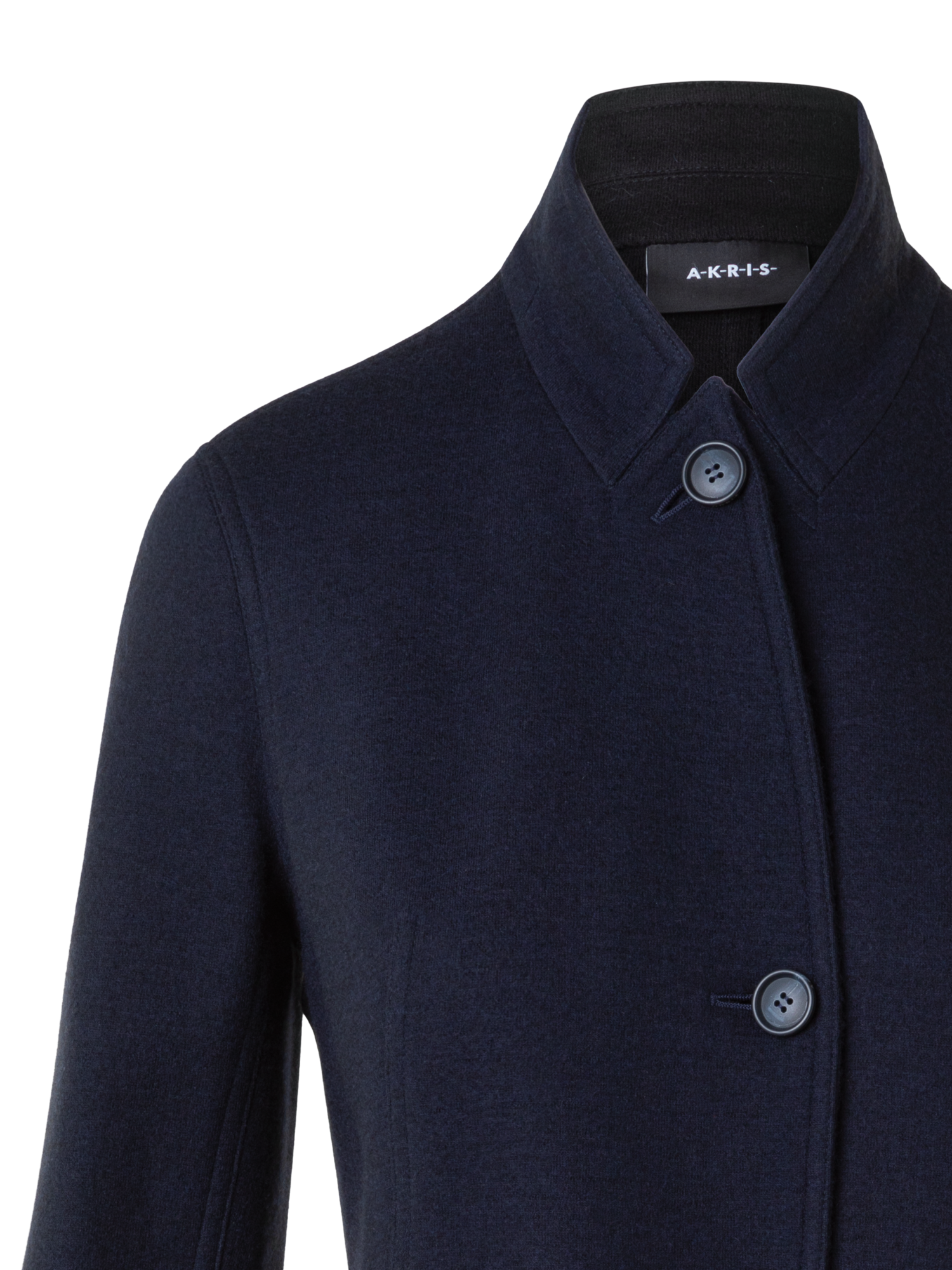 Designer Long Cashmere Jersey  Jacket - neutral - navy - blue