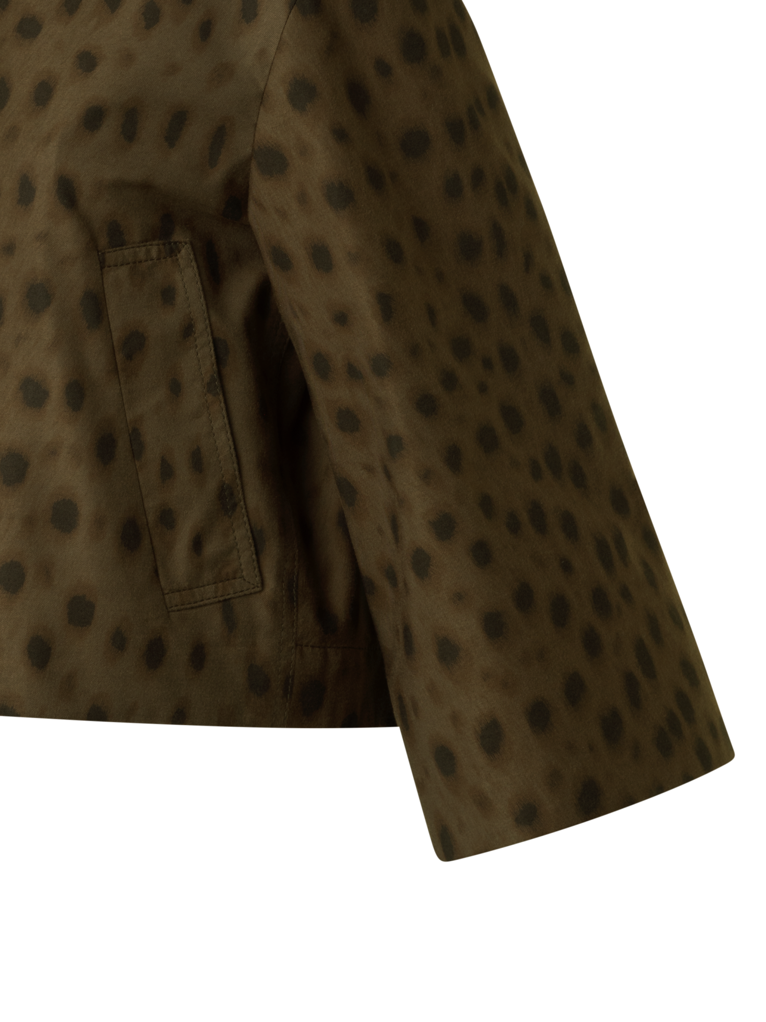 Designer Short Techno Parka in Leopard Print - neutral - brown