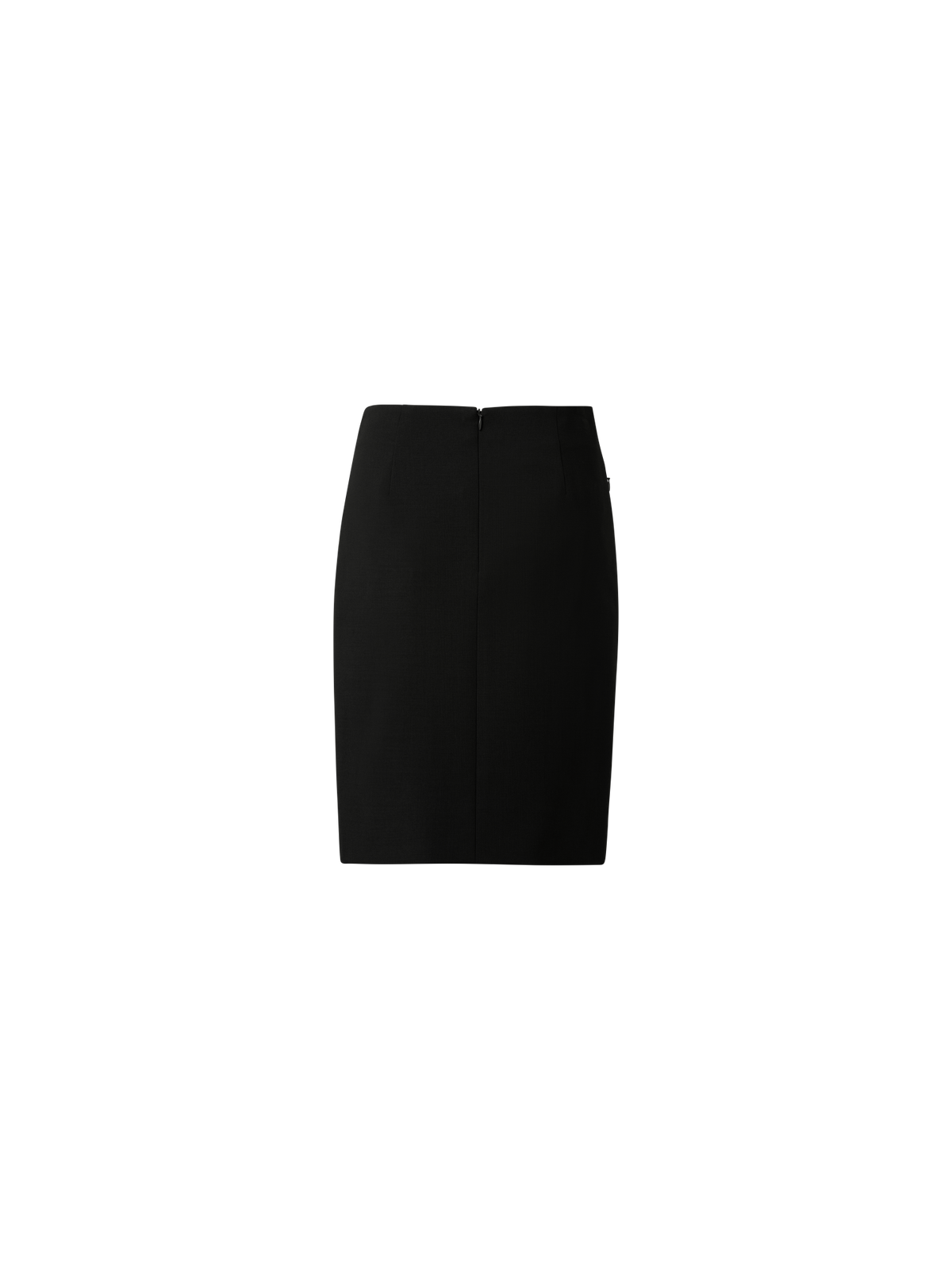 Designer Wool Double-Face Pencil Skirt with Zip Pockets - black