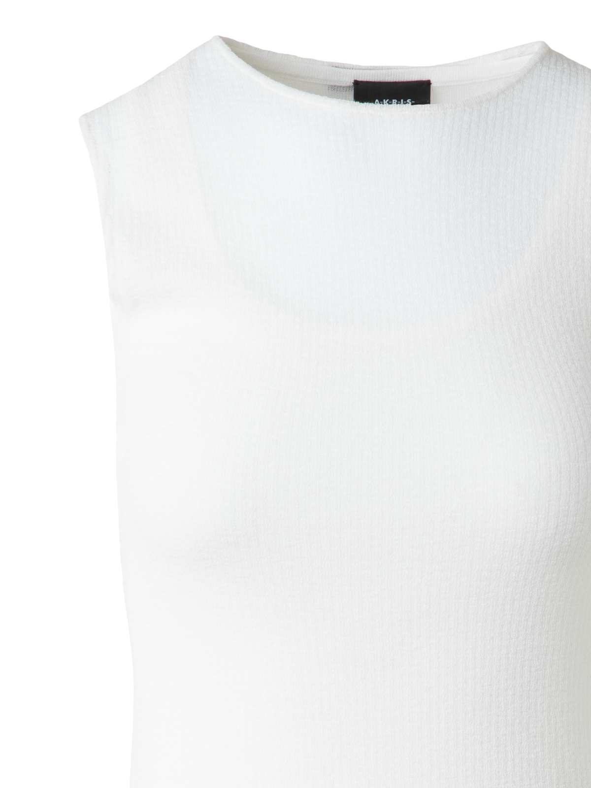 Designer Double Layered Knit Top in Sheer Cotton - ecru - white