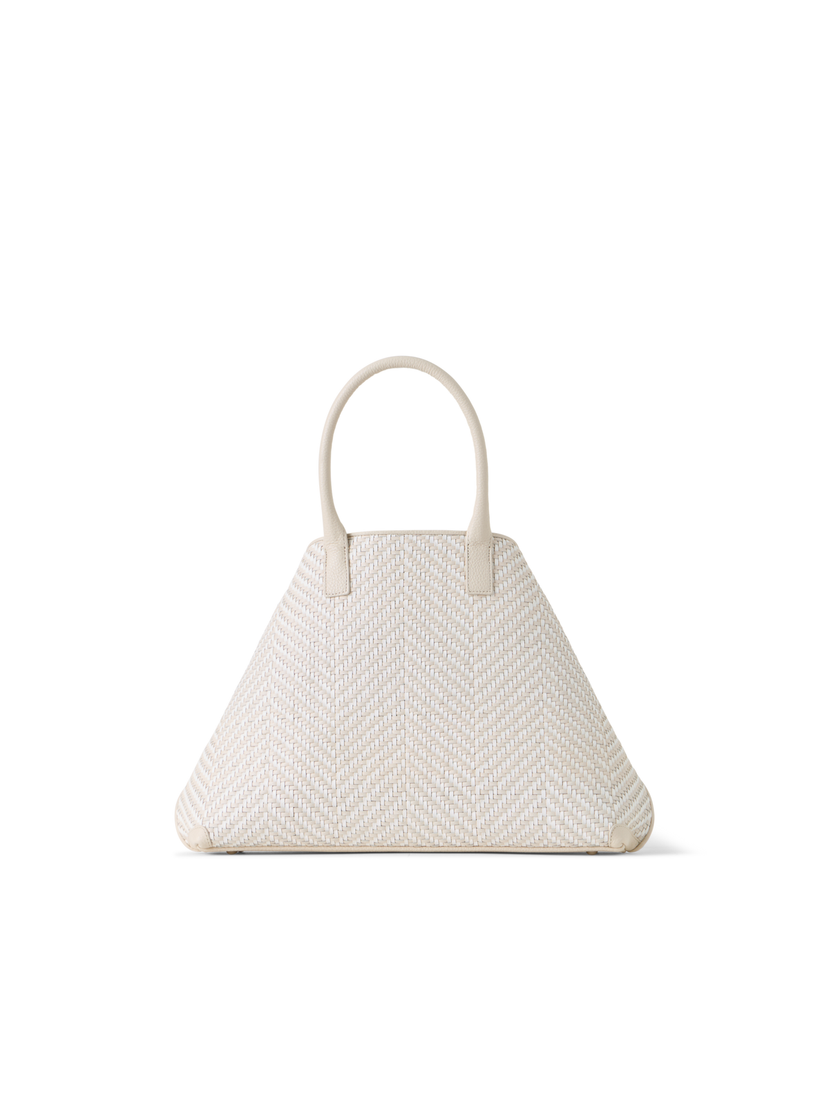Designer Ai Small Top Handle Tote - beige - ecru