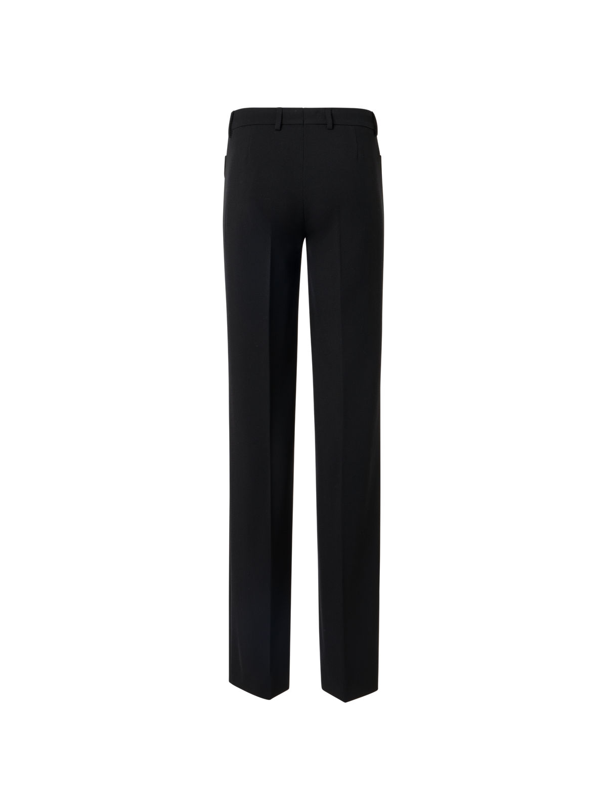 Designer Mikka Straight-Leg Pants in Wool Tricotine - black