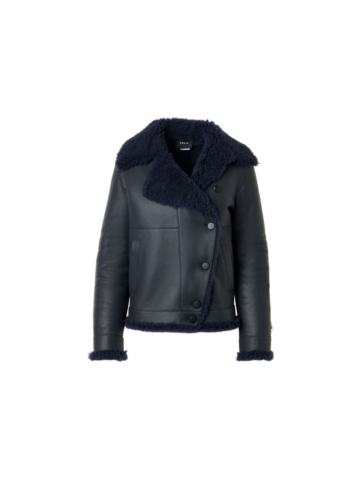 Designer Oversized Shearling Jacket with Curly Merinillo - black - neutral