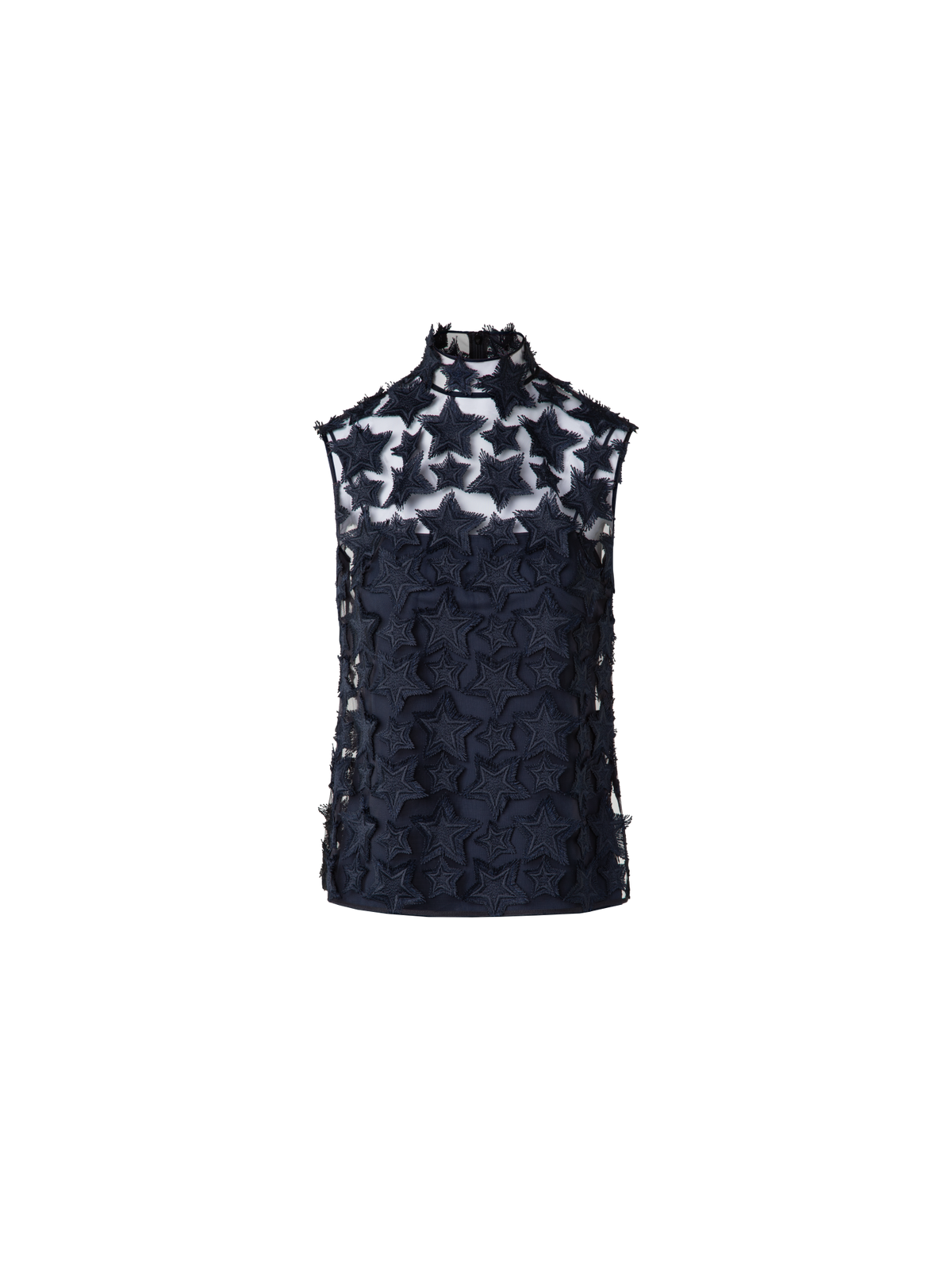 Designer Top with 3D Star Embroidery - navy - blue