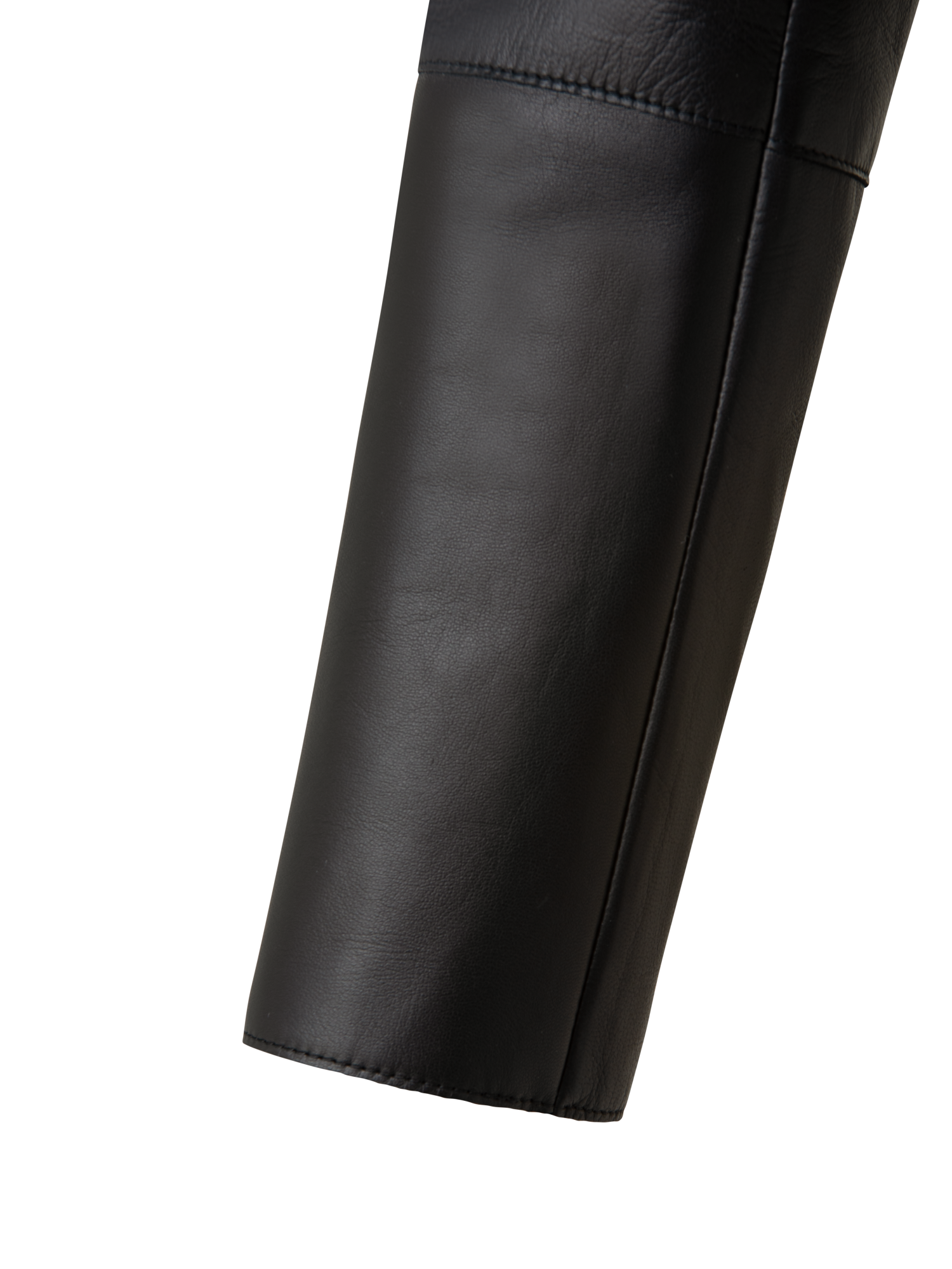 Designer Cropped Leather Jacket - black