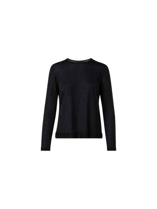 Designer Seamless Pullover from Cashmere Silk - black