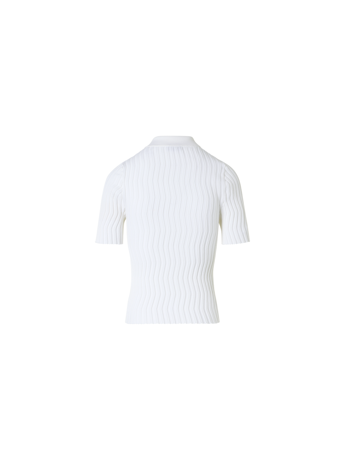 Designer Fitted Stretch Cotton Silk Knit Polo - ecru