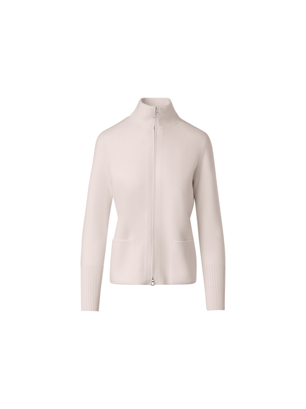 Designer Cardigan in 100% Cashmere Piqué - neutral - beige