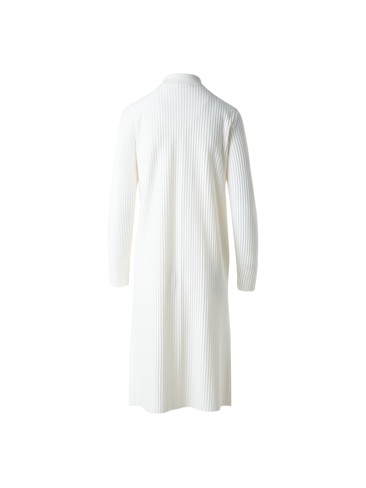 Designer Long Knit Coat in Semi-Sheer Silk Cotton - neutral - ecru - white