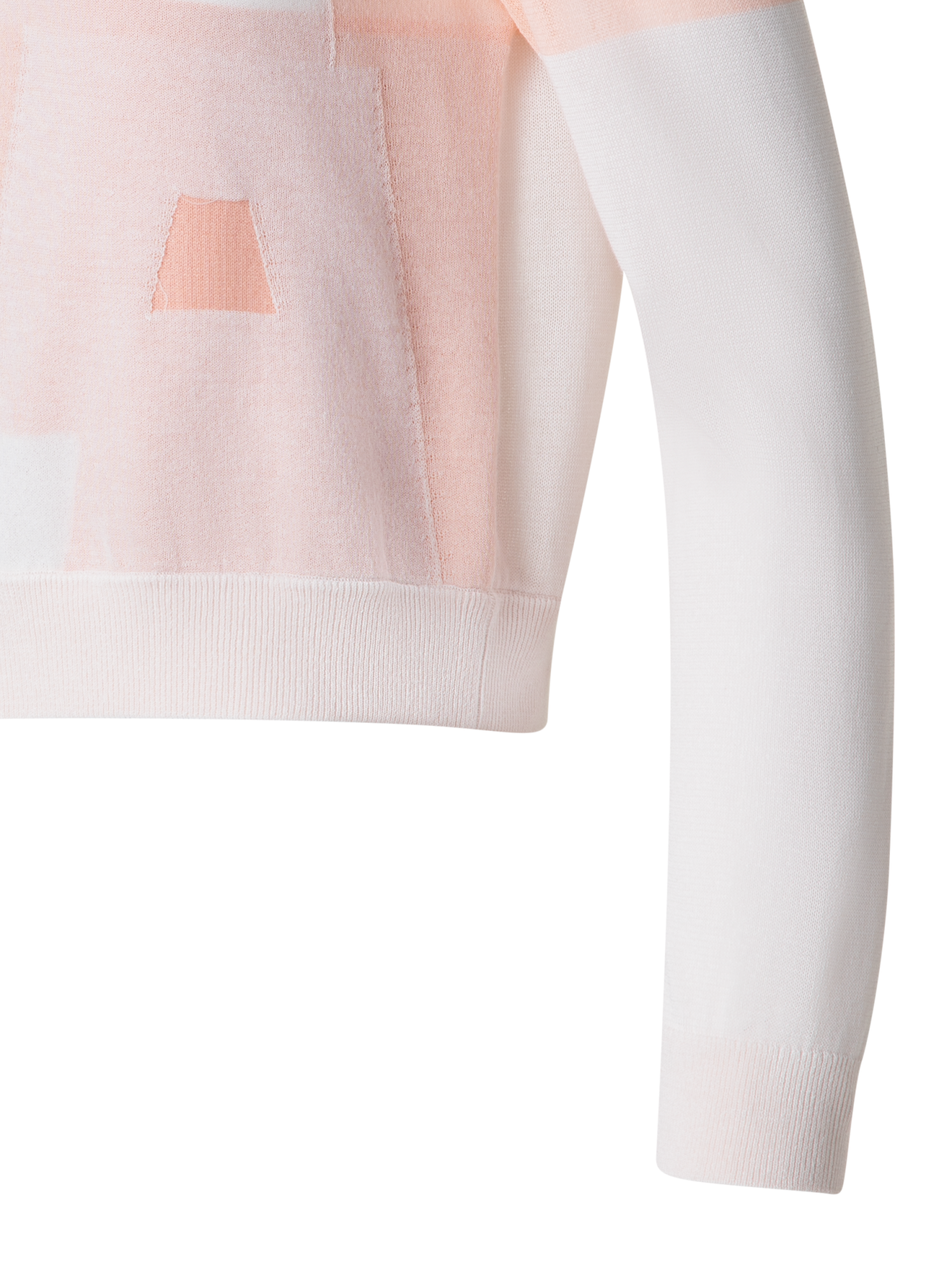 Designer Trapezoid Intarsia Linen Blend Cardigan - multicolor - pink