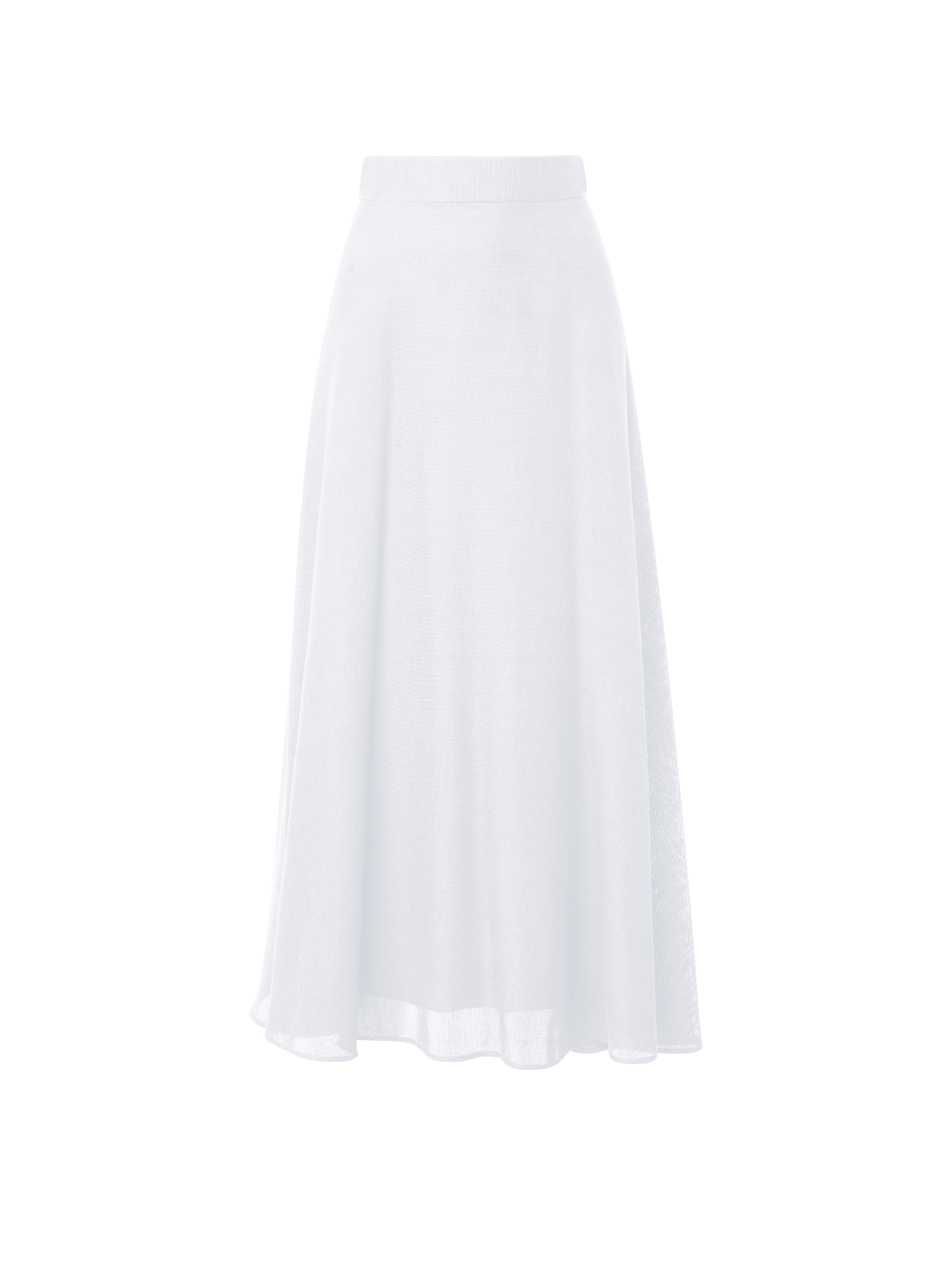 Designer Viscose Cotton Open Weave Midi Skirt - ecru - white