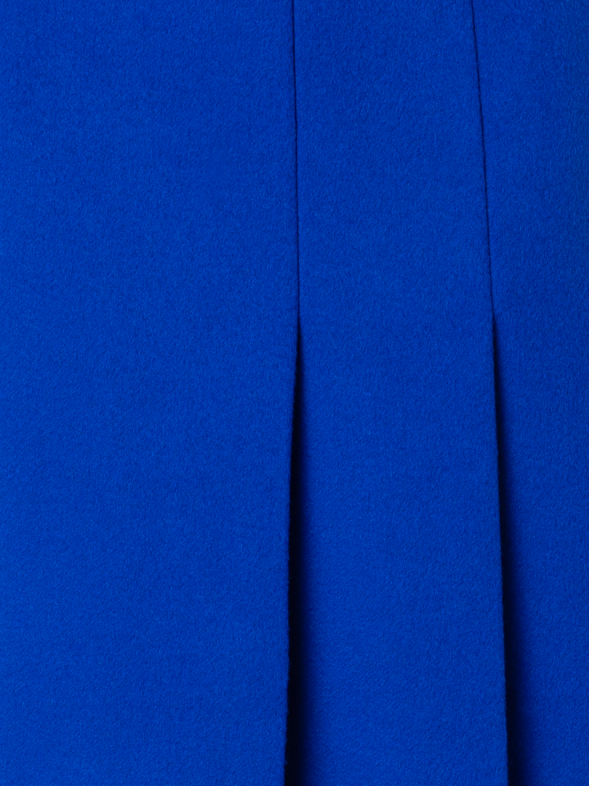 Designer Pleated Wool Flannel Double-Face Midi Skirt - blue