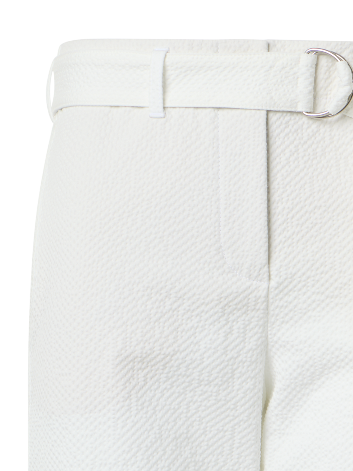 Designer Fallon Mid-Rise Cotton Seersucker Tapered Pants - white