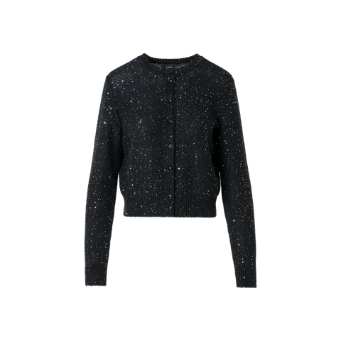 Leinen-Baumwoll-Cardigan mit Mikropailletten