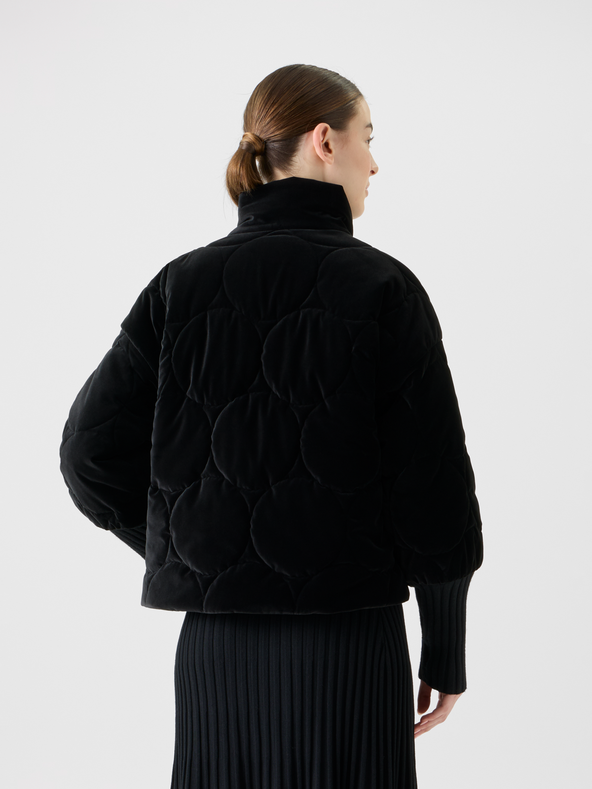 Designer Signature Dot Quilt Velvet Jacket - black - neutral #editorial