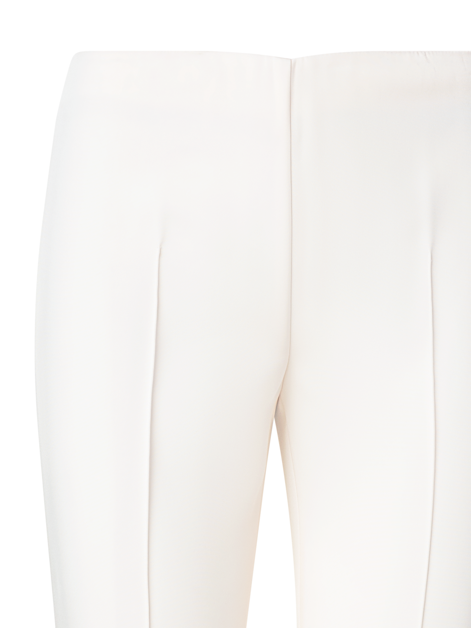 Designer Slim Silk Stretch Crêpe Pants - ecru - white