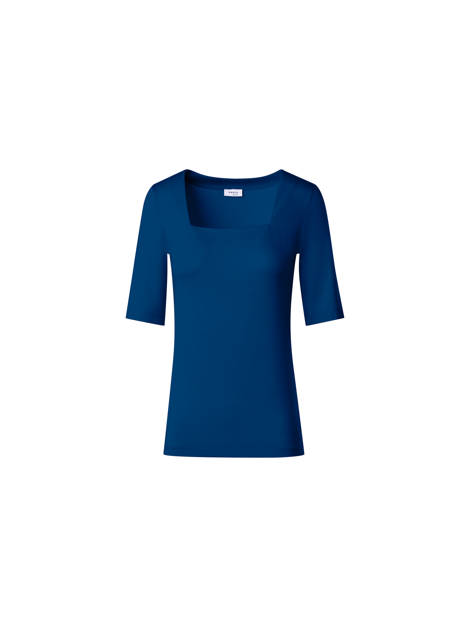 Designer Square Neck Half Sleeve T-Shirt in Modal - blue