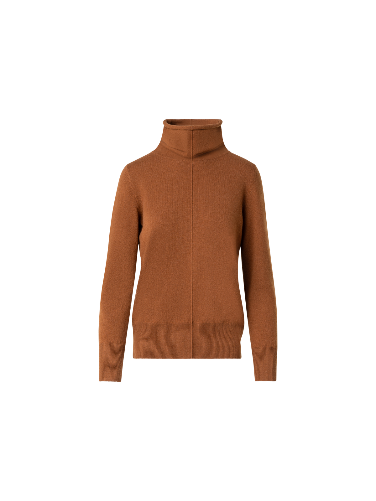 Designer Wide Turtle Neck Cashmere Sweater - brown