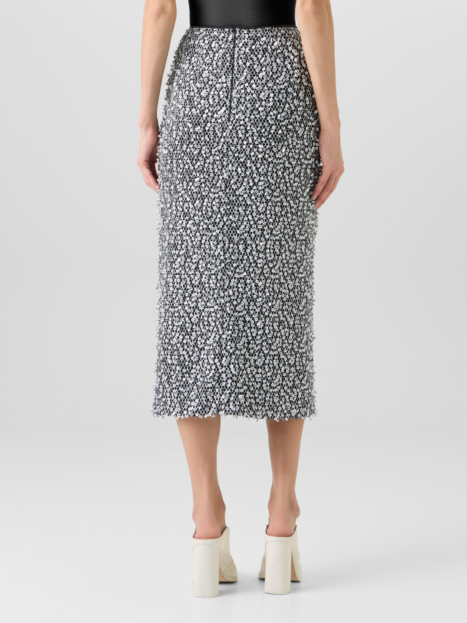 Designer Sequin Midi Tube Skirt - multicolor 