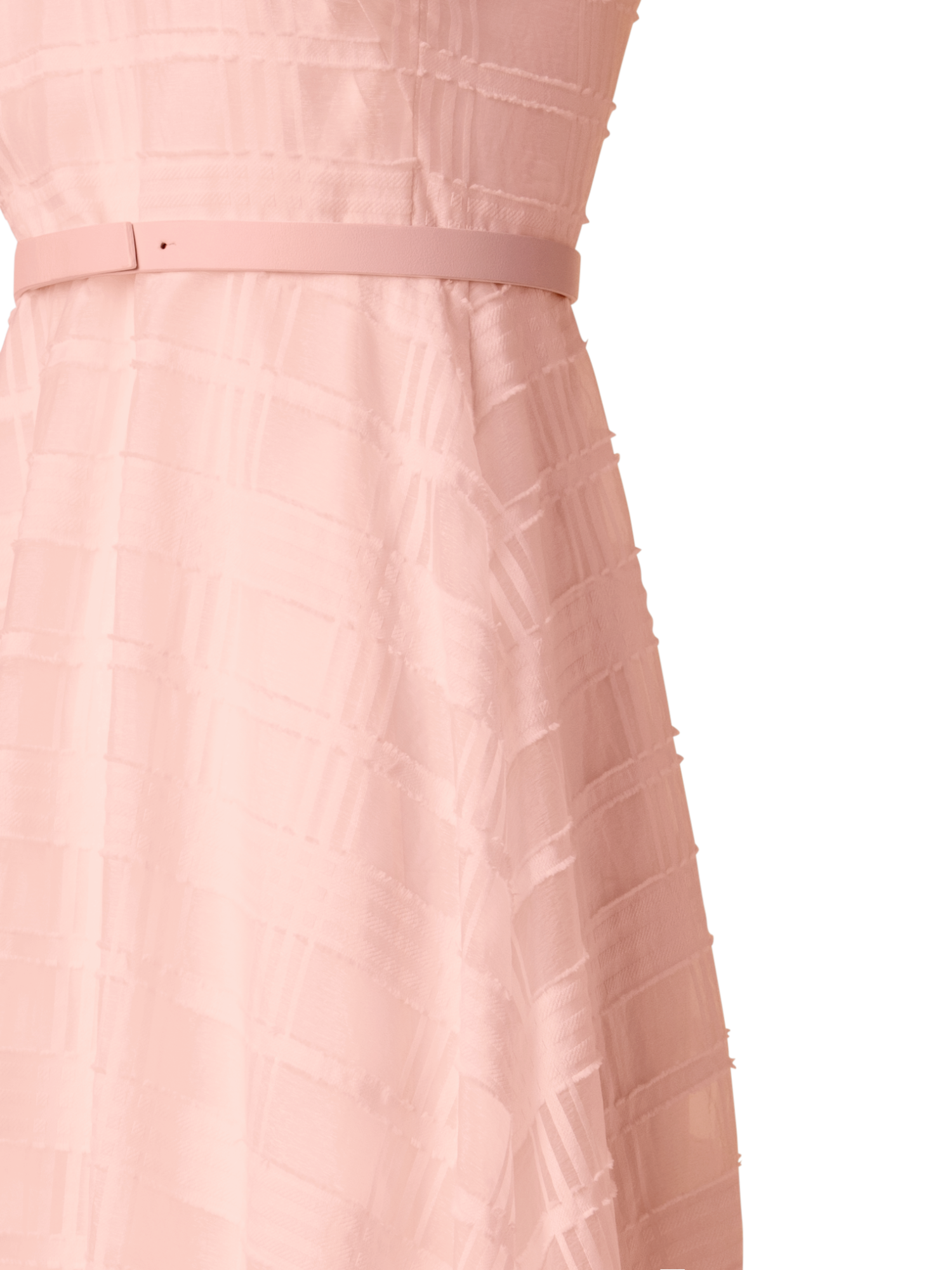 Designer Fit-and-Flare Midi Dress in Cotton Organza - pastel - pink