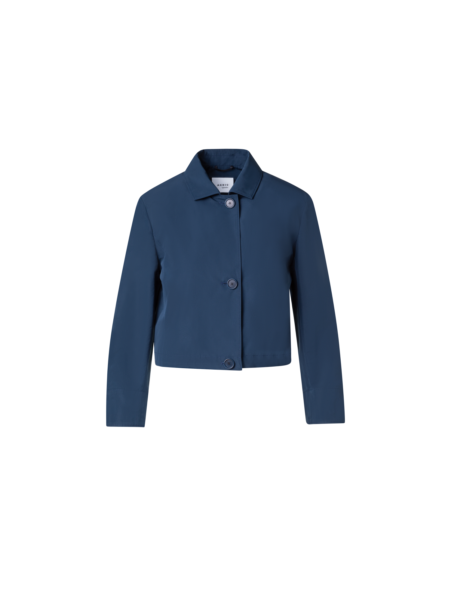 Designer Short Techno Taffeta Jacket - navy - blue