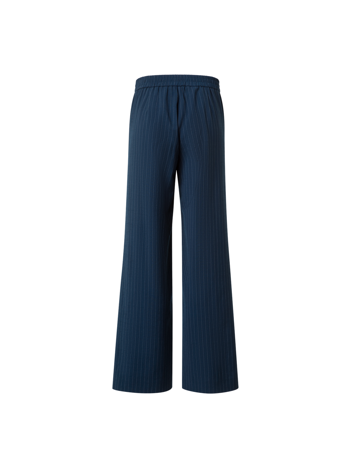 Designer Wide Cool Wool Pants with Elastic Waist - neutral - navy - blue - multicolor