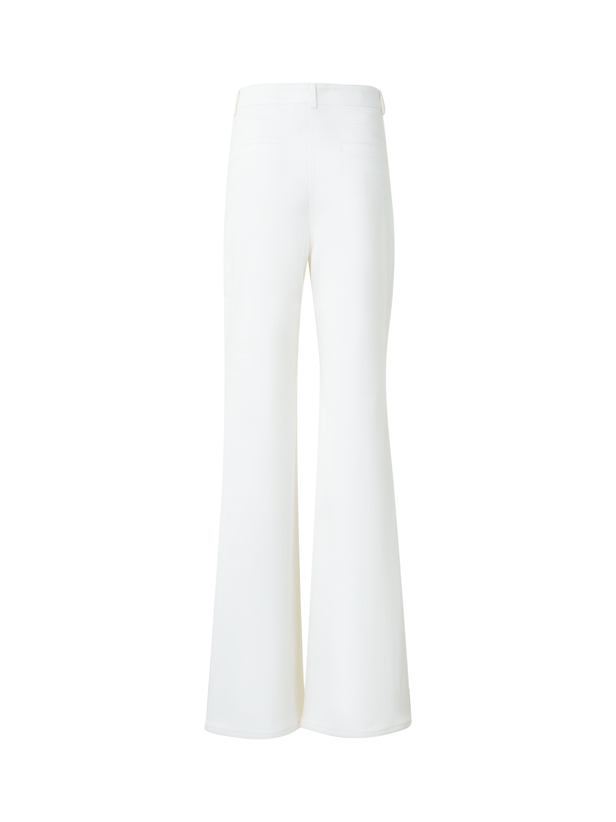 Designer Bootcut Cotton Denim Pants - neutral - ecru - white