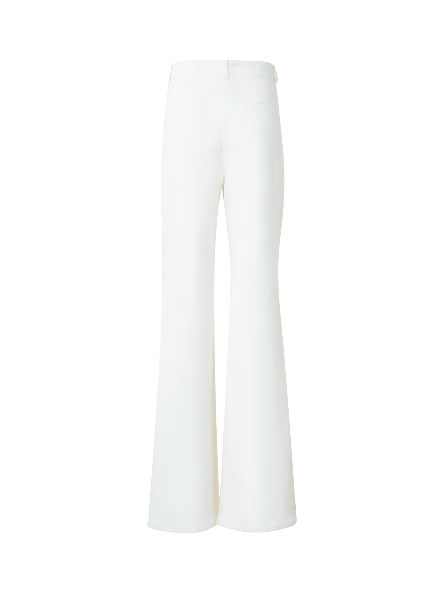 Designer Bootcut Cotton Denim Pants - neutral - ecru - white