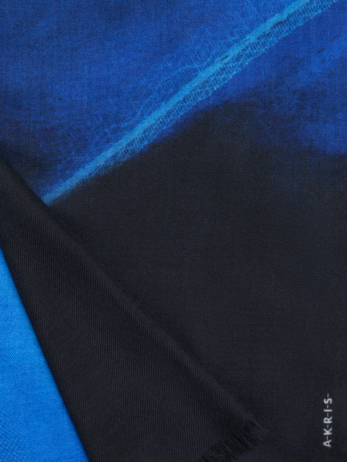 Designer Cashmere Scarf in Alyson's Cyanotype Print - blue - multicolor