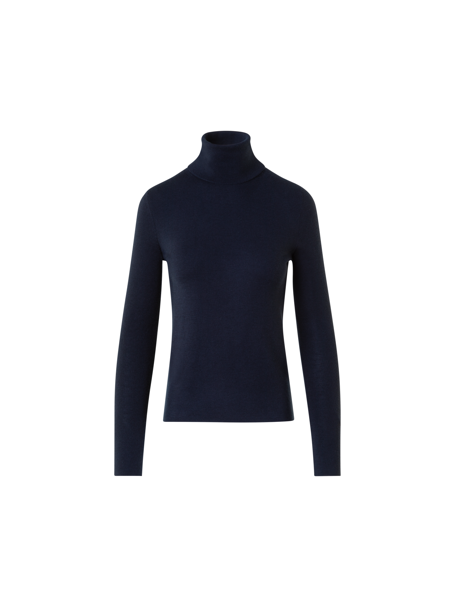 Designer Cashmere Silk Mock Neck Sweater with Rib Cuff - neutral - navy - blue