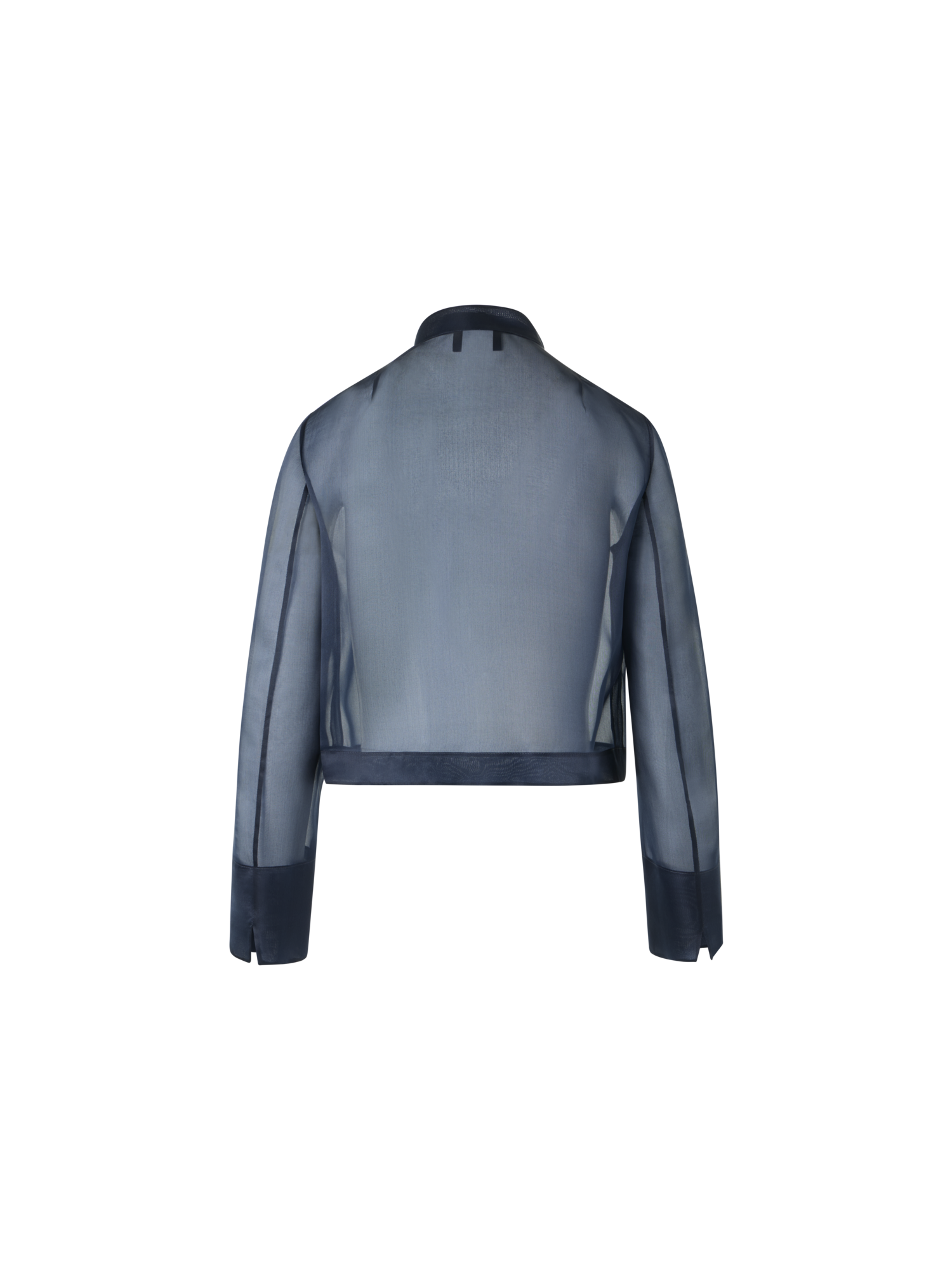 Designer Silk Organza Short Jacket - navy