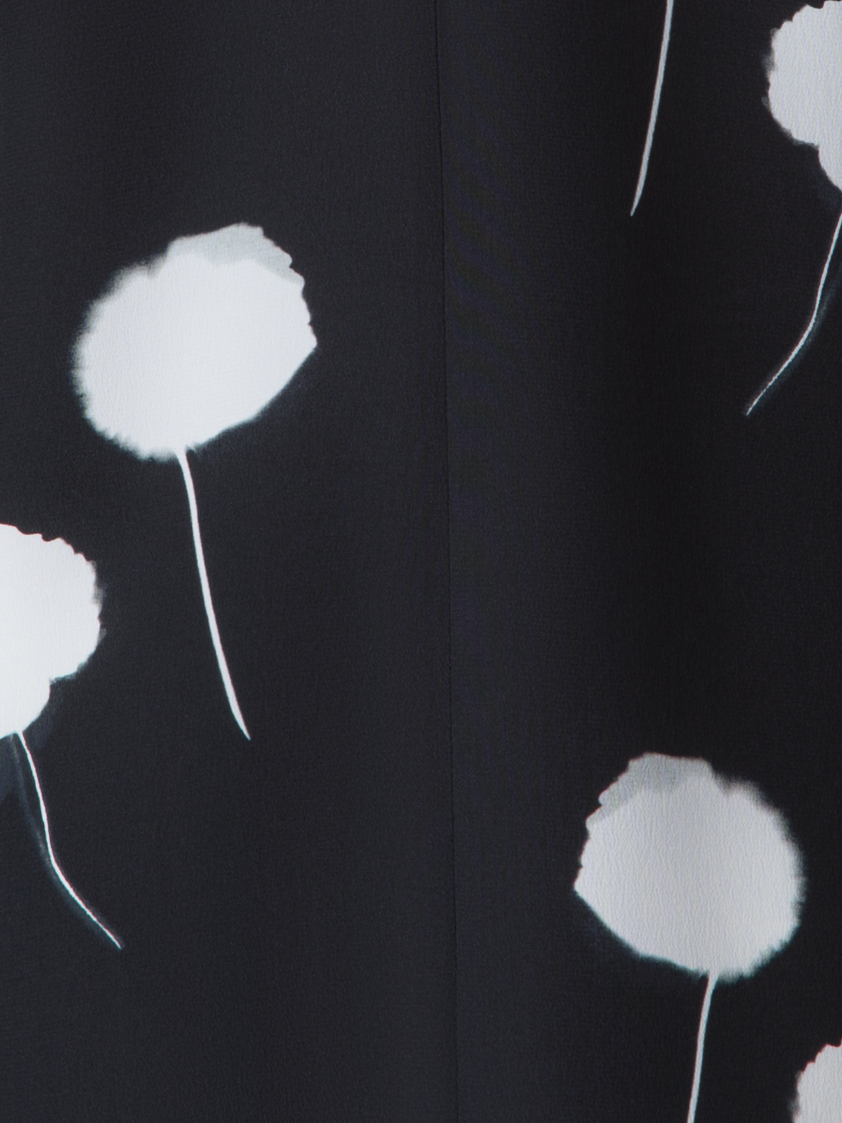 Designer Tunic Blouse in Silk with Dandelion Print - black - multicolor