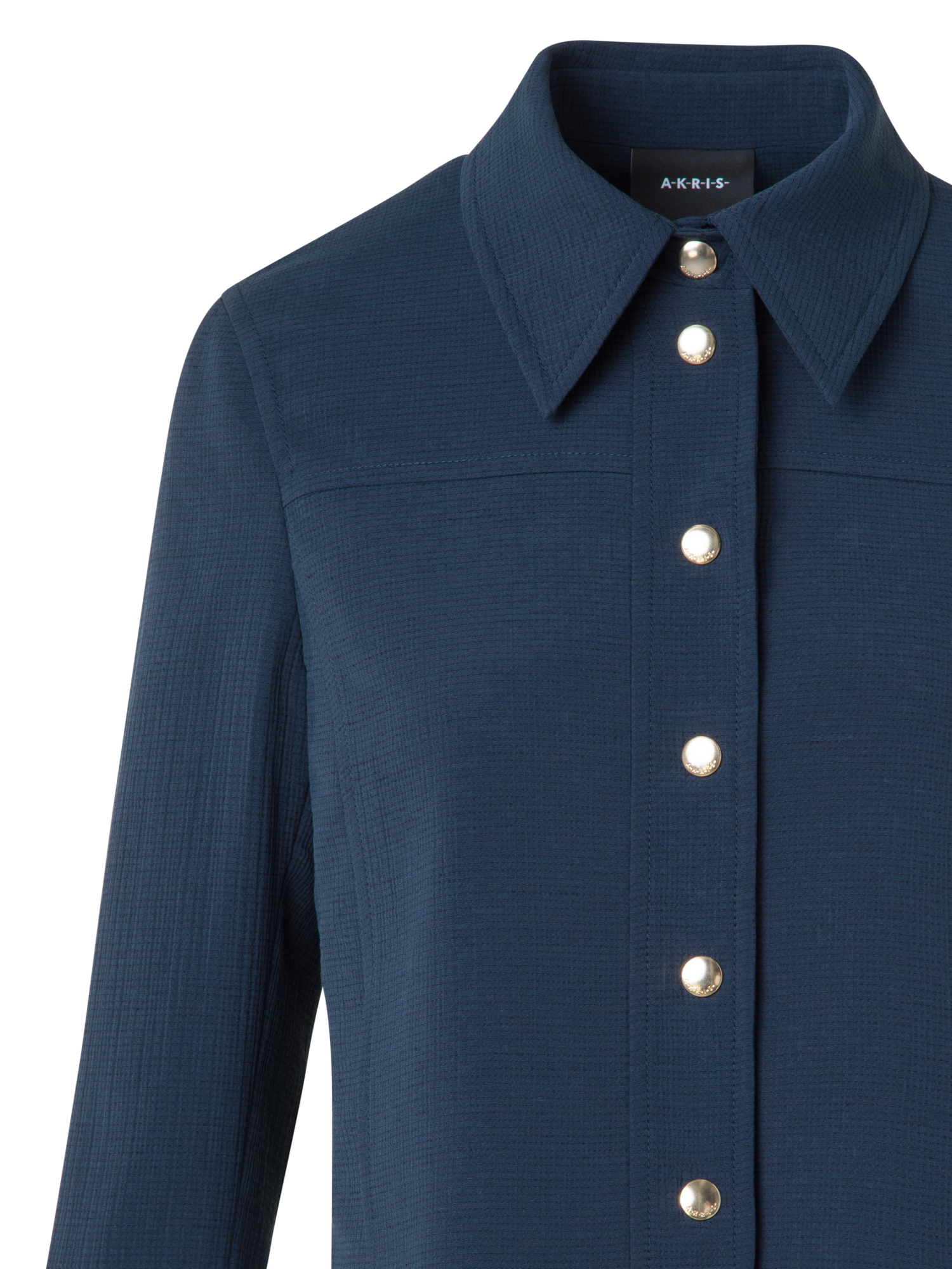 Designer Short Boxy Jacket in Cotton Double-Face - neutral - navy - blue