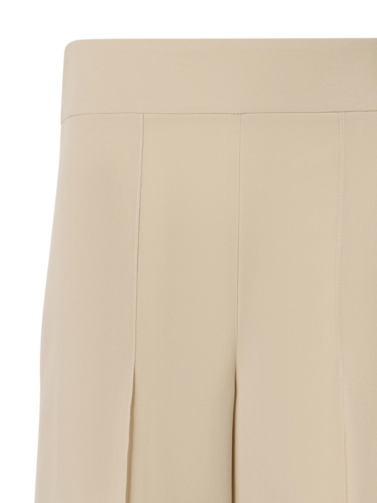 Designer Fellia Wide-Flared-Leg Pants in Silk Georgette - beige