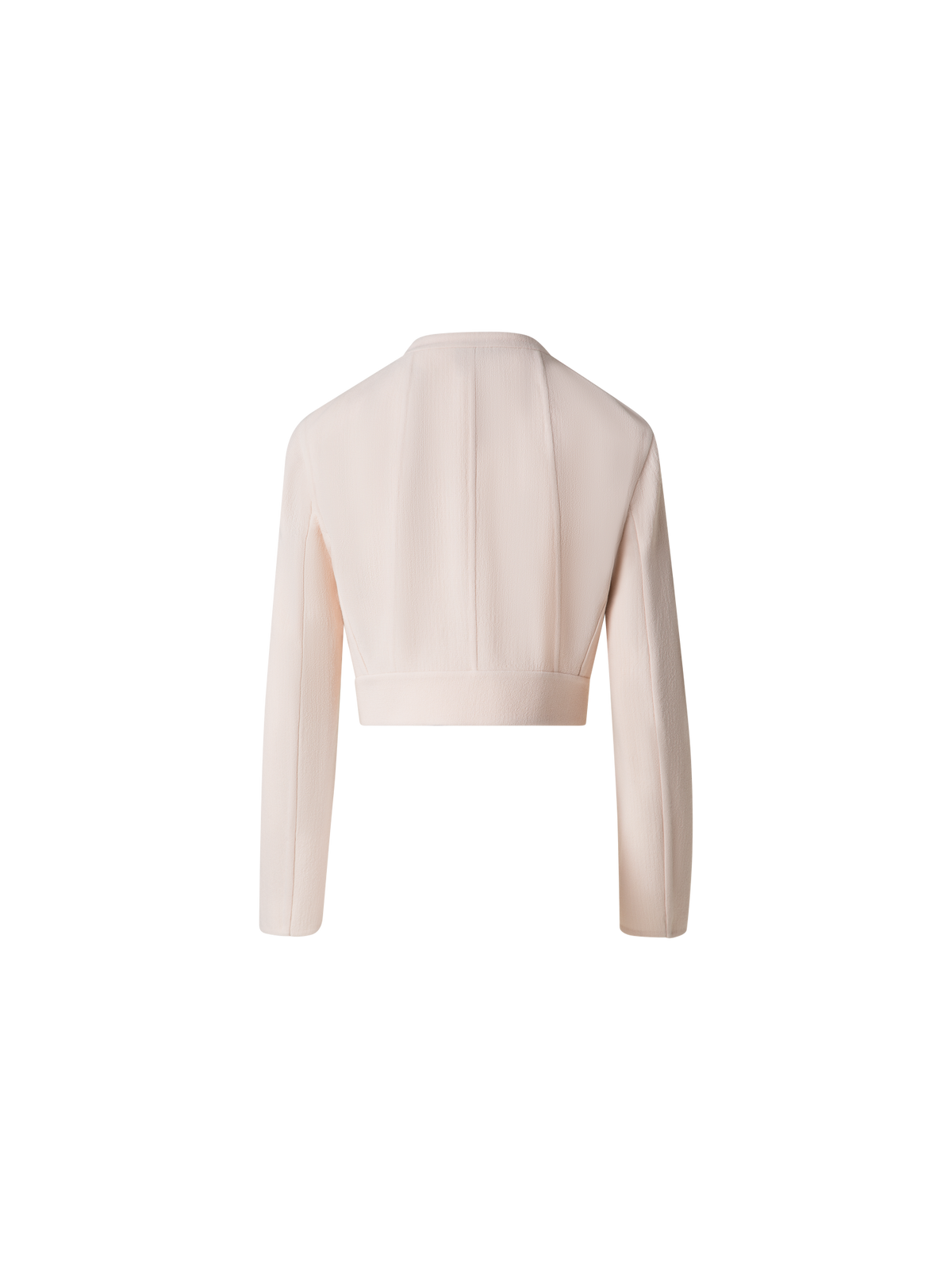 Designer Asymmetrical Fitted Jacket in Wool Double-Face - neutral - pastel - pink